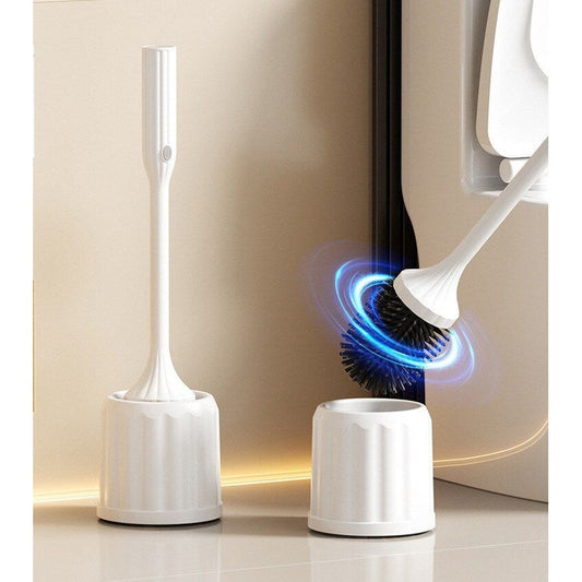 Perie WC electrica rotativa 360°, reincarcabila USB, cap silicon antibacterian, suport inclus, curatare profunda toaleta