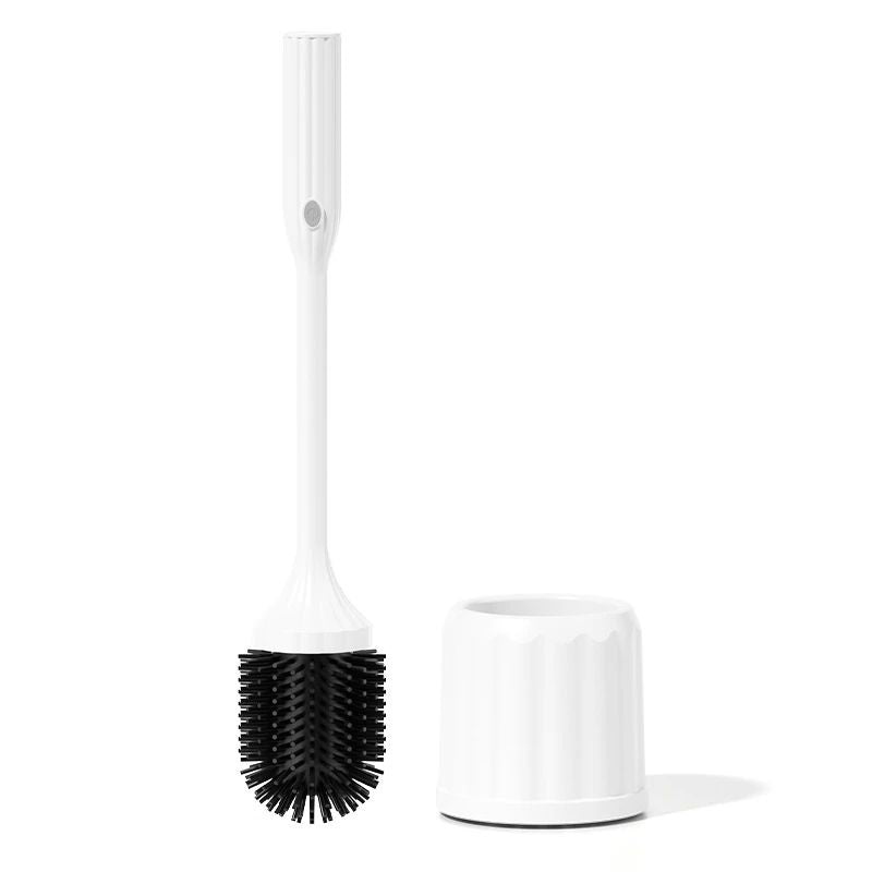 Perie WC electrica rotativa 360°, reincarcabila USB, cap silicon antibacterian, suport inclus, curatare profunda toaleta