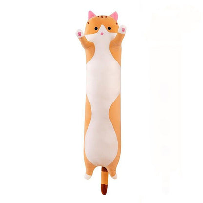 Perna Plus Pisica Portocalie 70 cm , Body Pillow XXL Super Pufoasa pentru Imbratisat