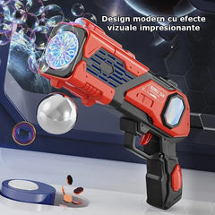 Pistol automat de facut baloane de sapun Bubble Gun M81 Galaxy cu lumini, rosu