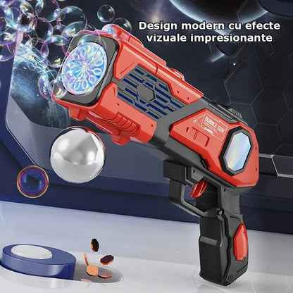 Pistol automat de facut baloane de sapun Bubble Gun M81 Galaxy cu lumini, rosu