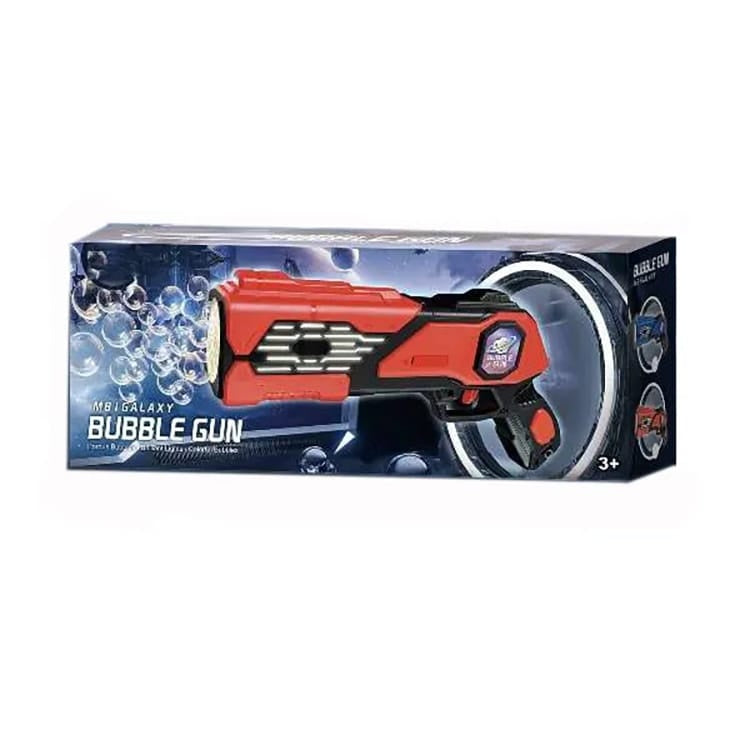 Pistol automat de facut baloane de sapun Bubble Gun M81 Galaxy cu lumini, rosu