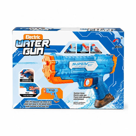 Pistol cu Apă Electric Albastru cu Jet Continuu, Baterie Reîncărcabilă și Rezervor Mare