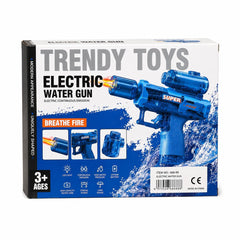 Pistol cu Apă Electric Albastru cu Lunetă, LED, Jet Continuu și Baterie Reîncărcabilă