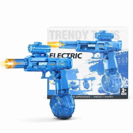 Pistol cu apa electric albastru, jet continuu, rezervor mare, jucarie exterior