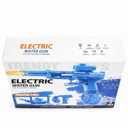 Pistol cu apa electric negru, jet continuu, rezervor mare, jucarie exterior