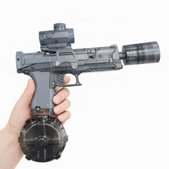 Pistol cu apa electric, negru, rezervor mare, jucarie exterior, reincarcabil