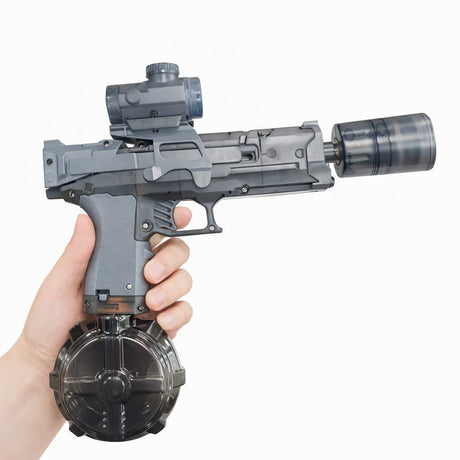 Pistol cu apa electric, negru, rezervor mare, jucarie exterior, reincarcabil