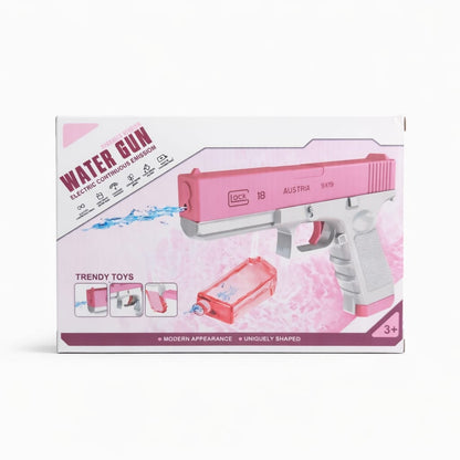 Pistol cu apa electric pentru copii, rezervor detasabil, roz alb