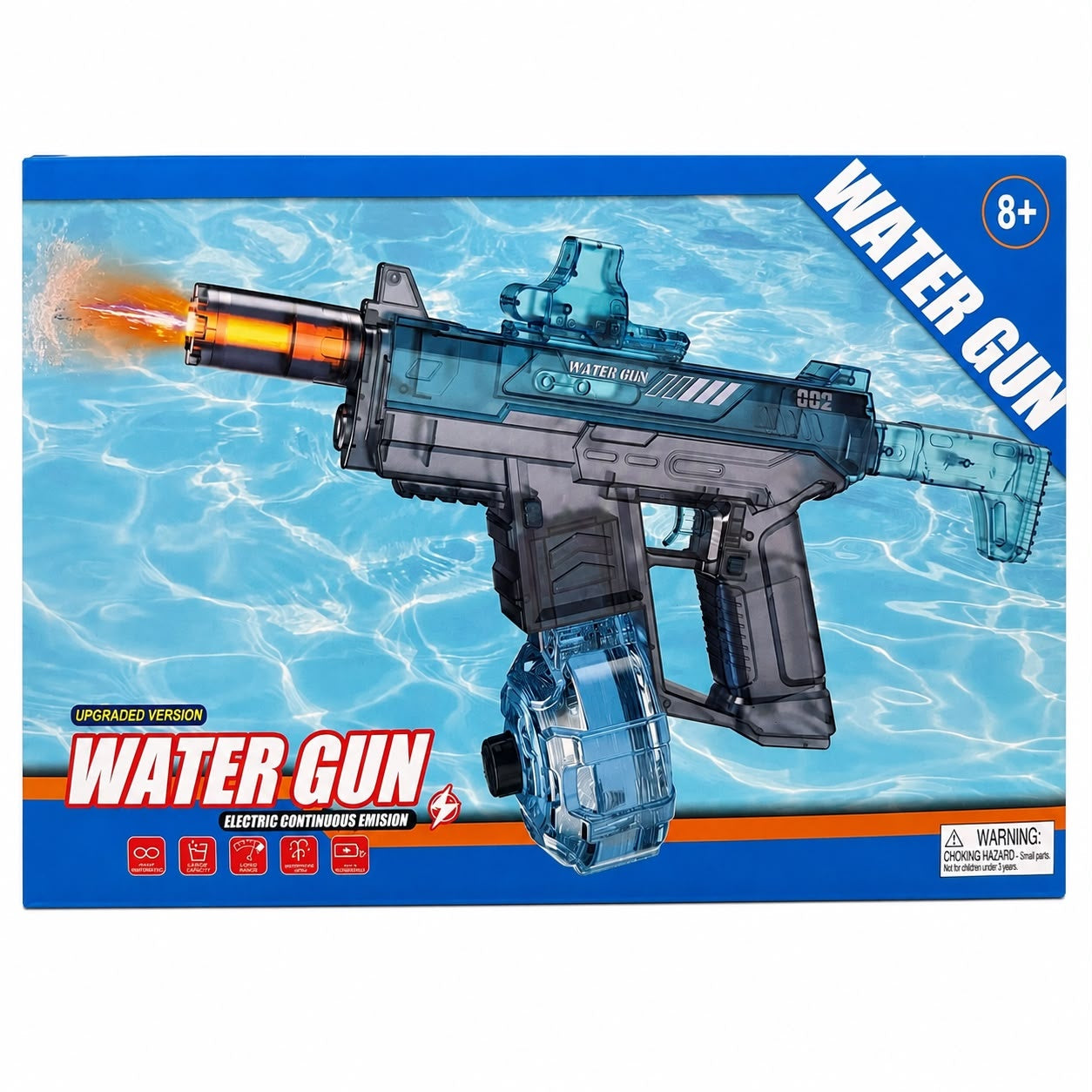 Pistol cu Apă Electric Reîncărcabil USB, Tragere Continuă, 30 cm, Model Aleatoriu