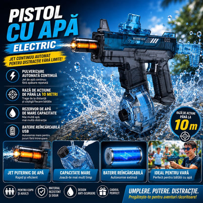 Pistol cu Apă Electric Reîncărcabil USB, Tragere Continuă, 30 cm, Model Aleatoriu