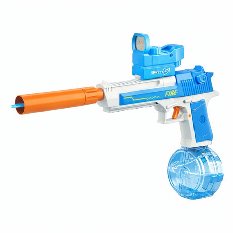 Pistol cu apa electric si manual Desert Eagle albastru cu rezervor mare