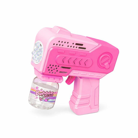 Pistol cu baloane cu lumini si sunete, model compact, roz/verde
