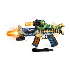 Pistol de jucărie cu efecte sonore și lumini, din plastic, model 2030-3 Albastru