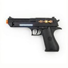 Pistol de jucarie electric, 22 cm, negru, cu lumini si sunet