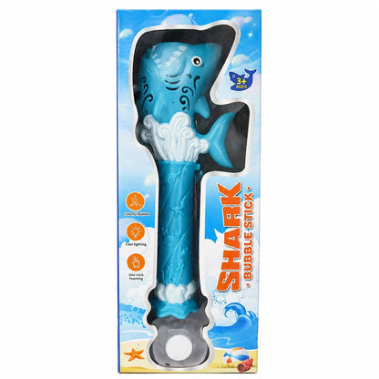 Pistol de jucarie electric cu baloane de săpun, rechin albastru, cu lumini , 40 cm