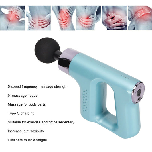 Pistol de Masaj pentru Relaxarea Musculaturii, Albastru, Material Plastic, Portabil