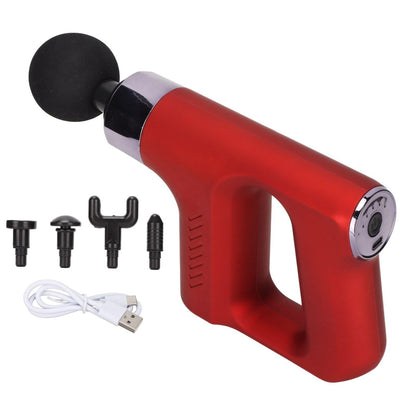Pistol de Masaj pentru Relaxarea Musculaturii, Rosu, Material Plastic, Portabil, Rosu