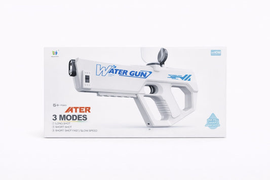 Pistol electric cu apa alb cu rezervor 600ml, 3 moduri jet, 8-10m
