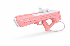 Pistol electric cu apa pentru copii, jet automat, cu rezervor extern 400 ml, baterie reincarcabila, roz