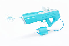 Pistol electric cu apa pentru copii, jet automat, cu rezervor extern, baterie reincarcabila, albastru
