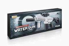 Pistol electric cu apa pentru copii M428, reincarcabil, jet automat, cu luneta si amortizor, alb