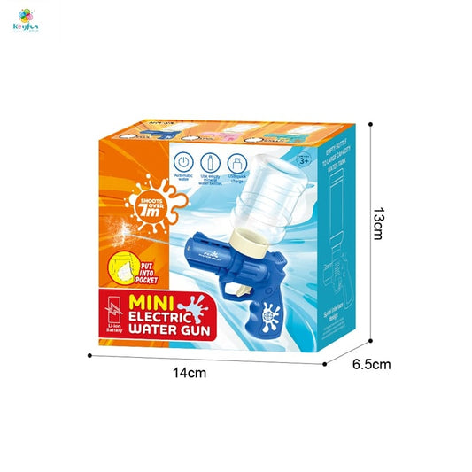 Pistol electric cu apa pentru copii, mini water gun reincarcabil USB, rezervor sticla, roz