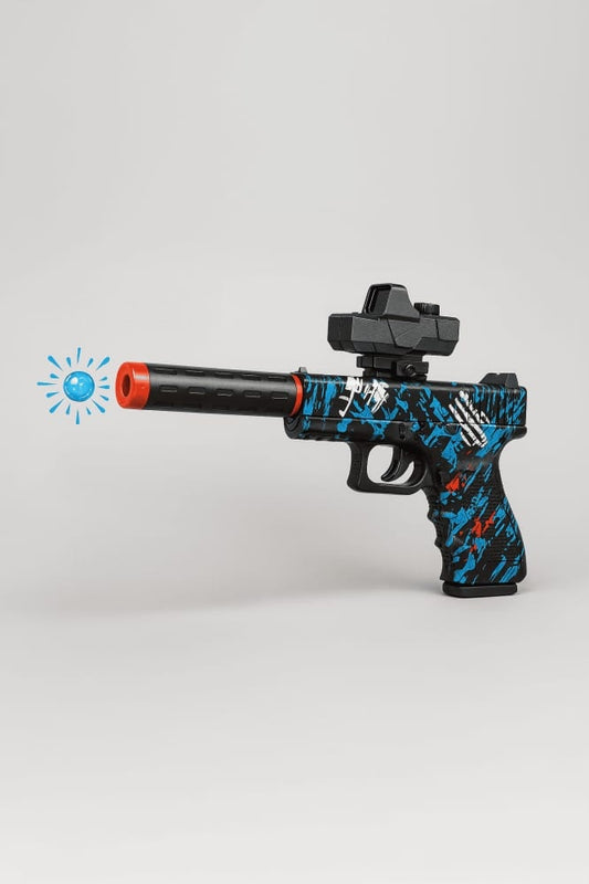 Pistol electric cu bile gel pentru copii, Block Shooting Series, cu amortizor si vizor, 35 cm