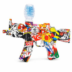 Pistol jucarie electric tip carabina, design colorat graffiti, efecte vizuale, model modern