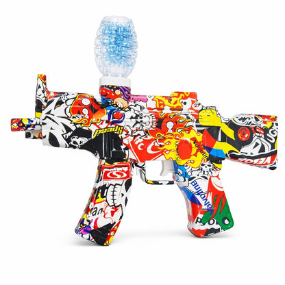 Pistol jucarie electric tip carabina, design colorat graffiti, efecte vizuale, model modern
