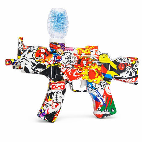 Pistol jucarie electric tip carabina, design colorat graffiti, efecte vizuale, model modern