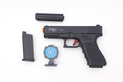 Pistol Jucarie P18C crystal water , Model Realist, Set Complet, pentru 14+