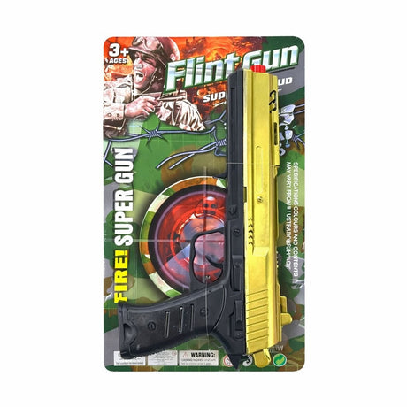 Pistol jucarie tip Flint Gun, auriu, 27.5 cm