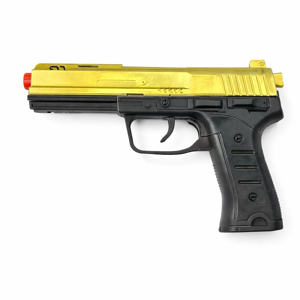Pistol jucarie tip Flint Gun, auriu, 27.5 cm