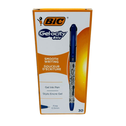 Pix cu gel Bic Gel-ocity 0.5mm, albastru , scriere rapida si precisa pentru birou si scoala,