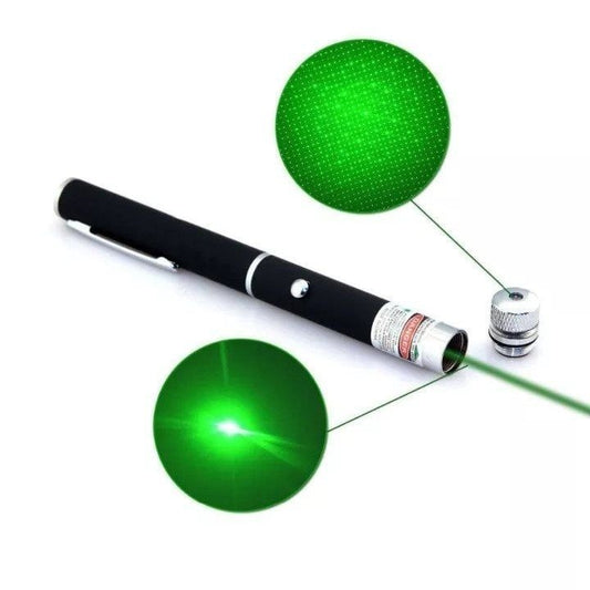 Pointer laser verde cu capete interschimbabile, modele proiectie diverse, 16.5 cm