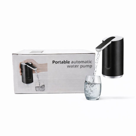 Pompa automată pentru dozare apă, dispenser electric portabil pentru bidoane de apă, negru