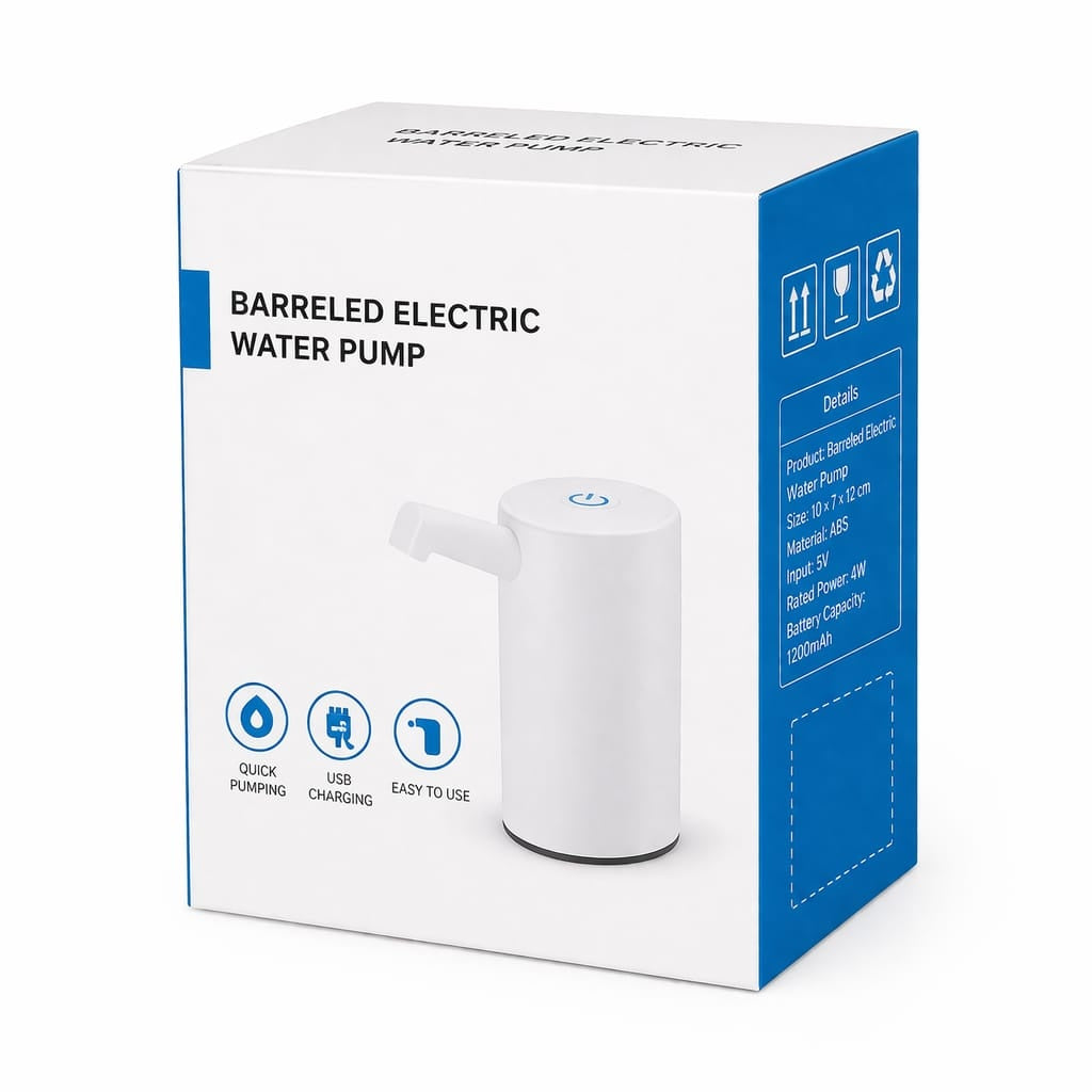 Pompă de apă electrică portabilă, plastic, automatizare, alb, 10cm x 7cm x 12cm