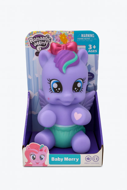Ponei Mov Baby Merry Romantic Merry , Jucarie Unicorn Cu Aripi Pentru Copii, Figurina 21x14 cm