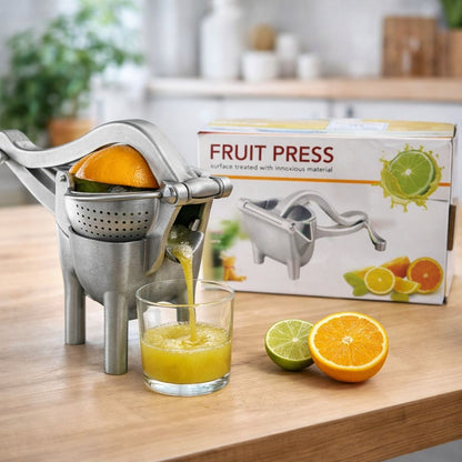 Presă manuală de fructe din oțel inoxidabil cu design compact, pentru lămâi și portocale