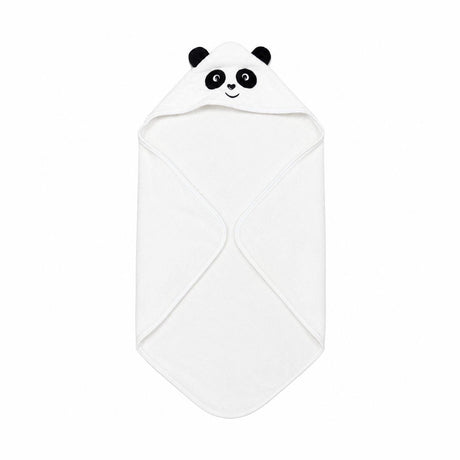 Prosop cu Glugă pentru Copii și Bebeluși Alb – Model Panda, Moale și Absorbant