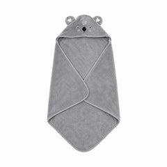 Prosop cu Glugă pentru Copii și Bebeluși Gri – Model Koala, Moale și Absorbant