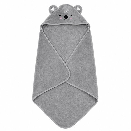 Prosop cu Glugă pentru Copii și Bebeluși Gri – Model Koala, Moale și Absorbant