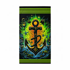 Prosop de Plajă cu Ancoră Marină și Design Multicolor 70x140 cm – Prosop din Microfibră