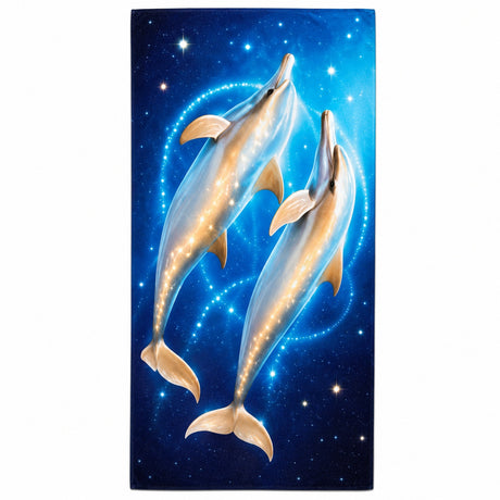 Prosop de Plajă cu Delfini 70x140 cm – Microfibră cu Design Elegant