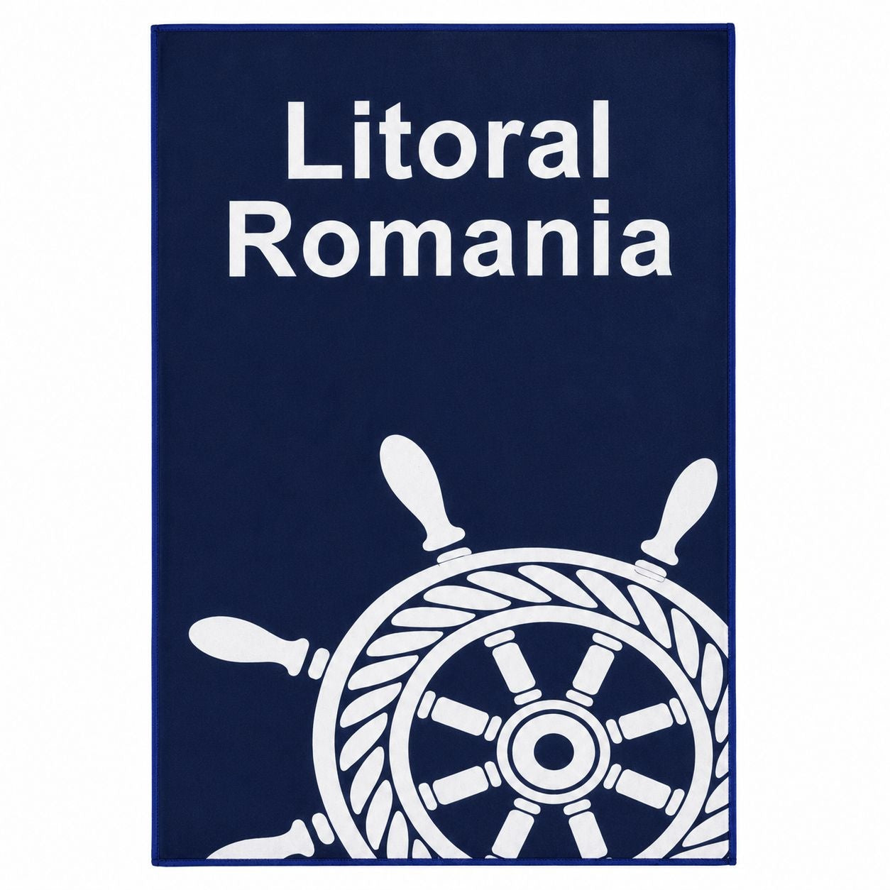 Prosop de Plajă Model Cârmă Marină Albastru 70x140 cm – Design Nautic
