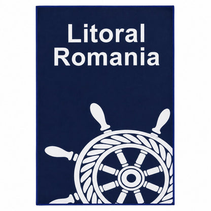 Prosop de Plajă Model Cârmă Marină Albastru 70x140 cm – Design Nautic