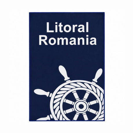Prosop de Plajă Model Cârmă Marină Albastru 70x140 cm – Design Nautic