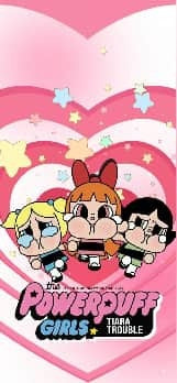 Prosop de plajă pentru copii, Powerpuff Girls, roz, 3+ ani