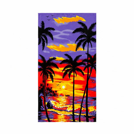 Prosop de Plajă Tropical Sunset 90x170 cm – Microfibră Premium, Design Palmieri